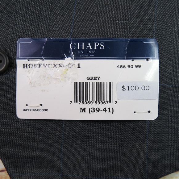Chaps Gray Button Down Vest Waistcoat Medium NWT - Picture 3 of 5